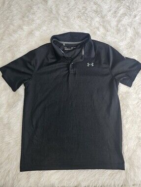 Black short Sleeve Polo Shirt  Under Armour Size Large
